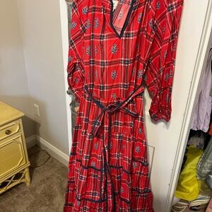 Printfresh Red Plaid Maxi Dress